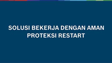 Latar belakang biru dengan teks putih: "Solusi Bekerja Dengan Aman"