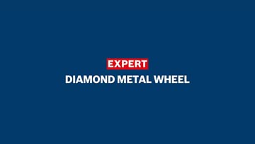Gambar latar belakang biru dengan teks "EXPERT DIAMOND METAL WHEEL".