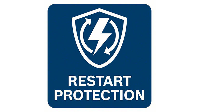 Logo dengan simbol petir dan tulisan "RESTART PROTECTION" berwarna biru.