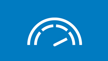 Sebuah alat ukur putih di latar belakang biru menunjukkan skala.