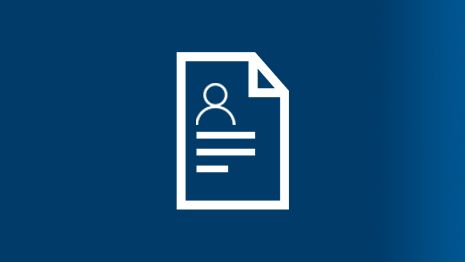 Simbol aplikasi di latar belakang biru, dengan orang dan teks.