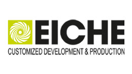 Logo EICHE dengan kotak hijau dan tulisan.